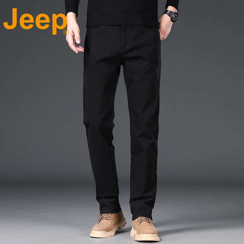 JEEP吉普时尚高端休闲裤2025新款男士直筒百搭休闲裤弹力抗皱长裤