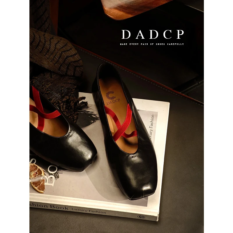 【蛋定诚品】柔软芭蕾舞单鞋交叉绑带水洗复古真皮纯手工奶奶女鞋