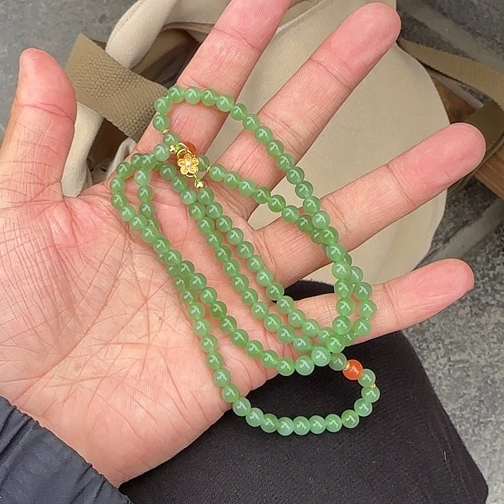 和田玉（碧玉）颈饰未镶嵌乌兰海碧玉卡5.5