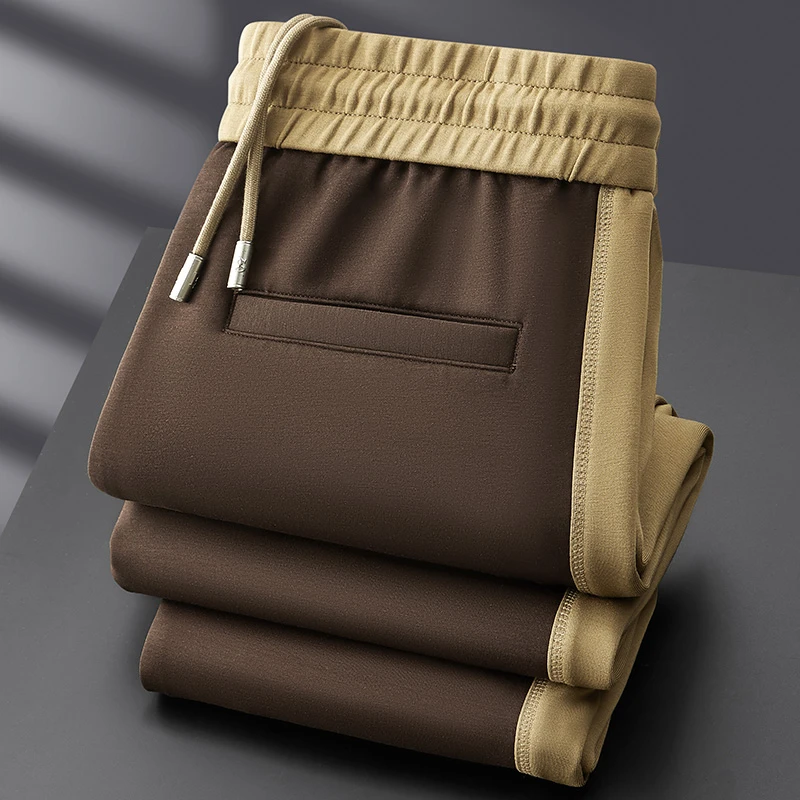 约文库费高端时尚春夏季男款休闲裤莫代尔修身高级感休闲直筒长裤