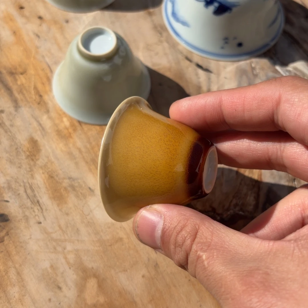 9***i土燃柴窑单色釉小杯