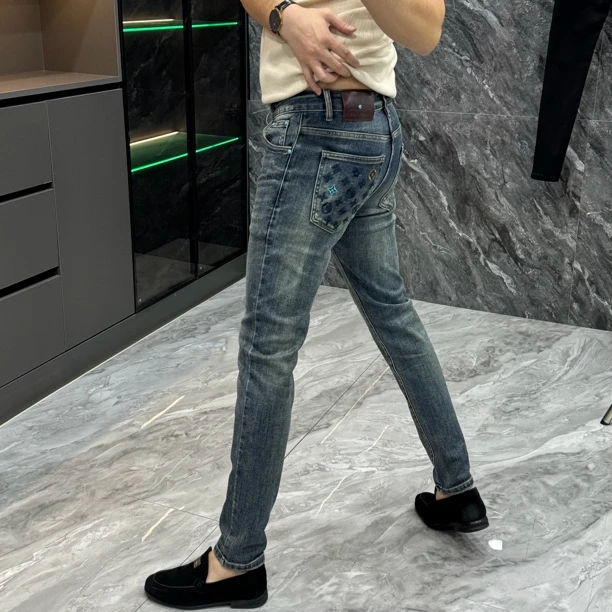 50099-男士时尚轻奢修身小脚弹力牛仔裤潮流长裤