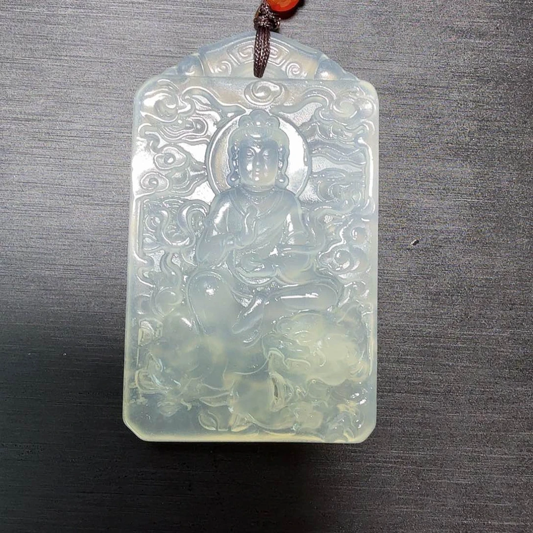 蛇纹石玉文殊菩萨未镶嵌