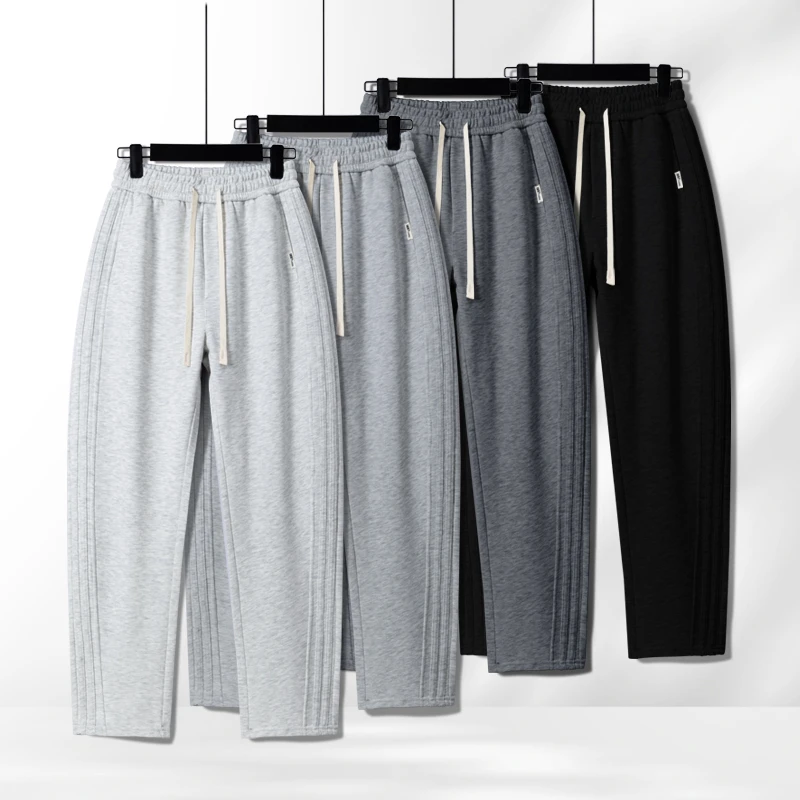 2025新款春秋弯刀裤宽松休闲男女同款百搭时尚纯色直筒长裤潮905