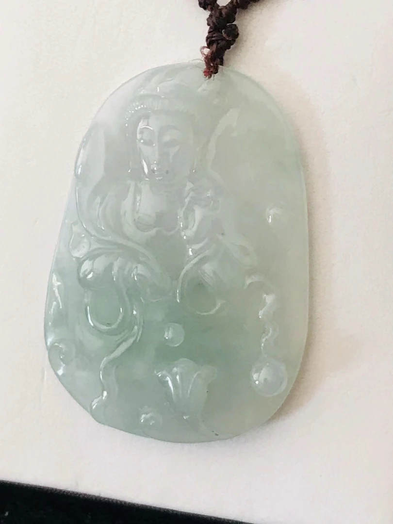 正品正宗缅甸玉天然A货翡翠玉观音吊坠挂件