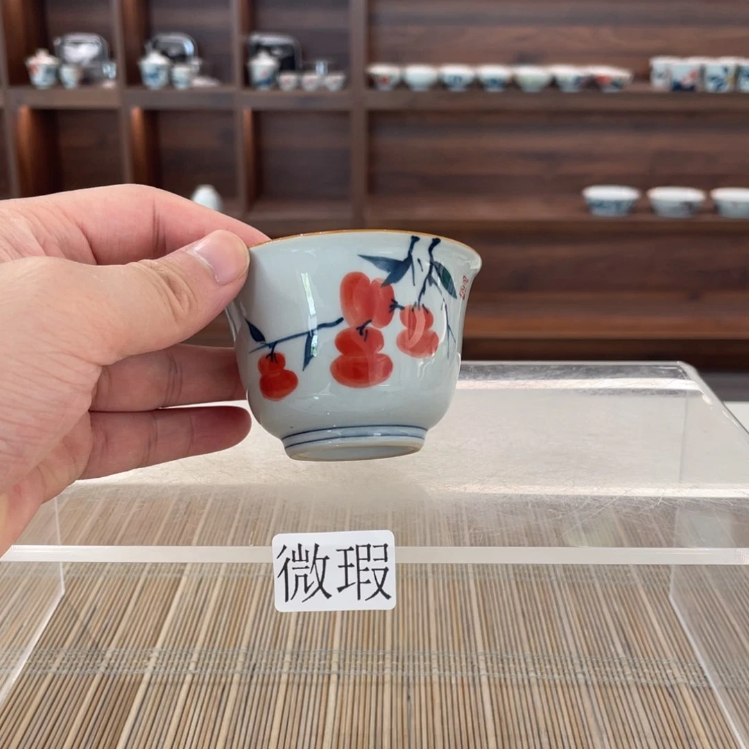 釉下手绘茶具微瑕