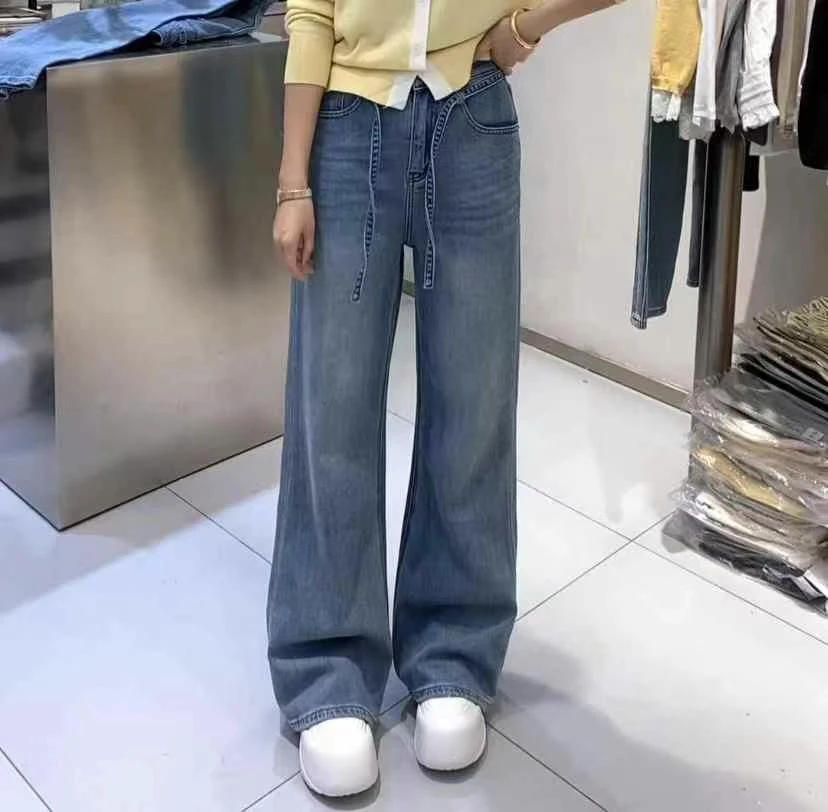 包容性超强四面弹抽绳微喇裤