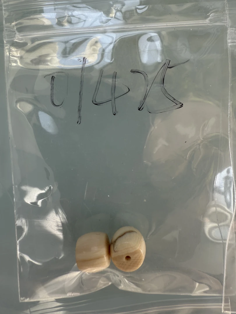 01425天然猛犸牙对珠瑕疵配饰介意勿拍