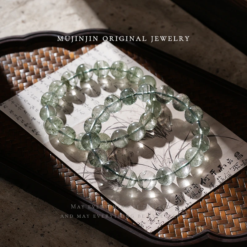 【木槿槿】天然绿幽灵约11m水晶手串女款百搭手链XL1755多样性发一