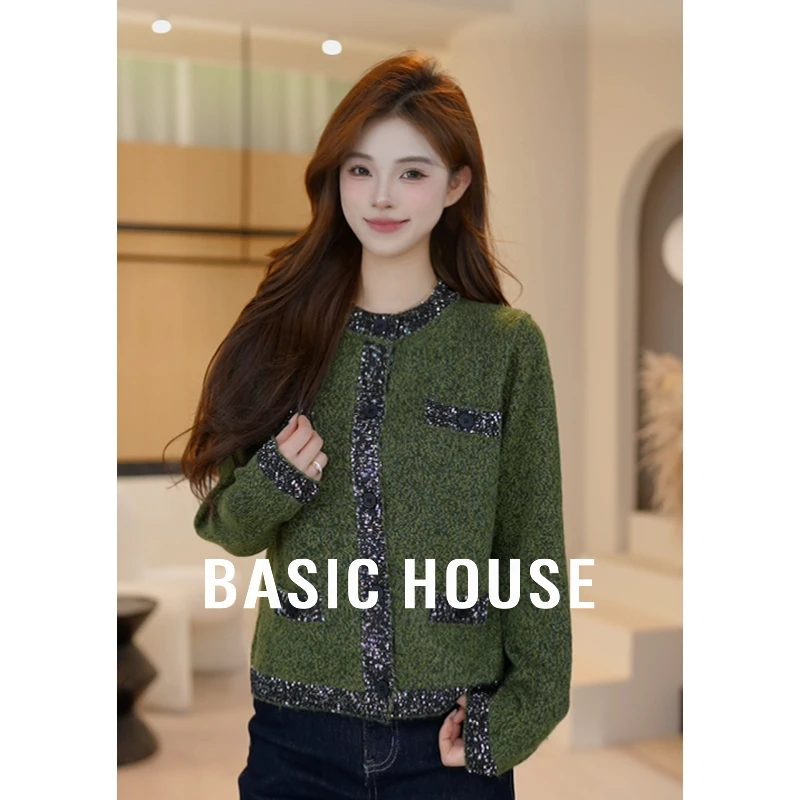 Basic House/百家好琥珀流光韩系针织衫女士秋季新款B1195B58C82