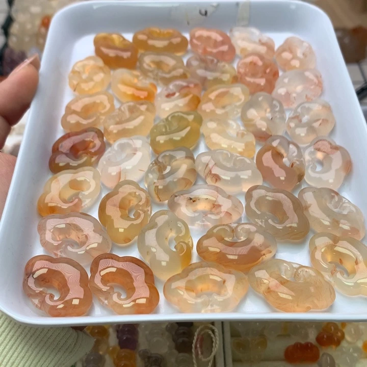 玛瑙/玉髓未镶嵌玛瑙祥云锁/只