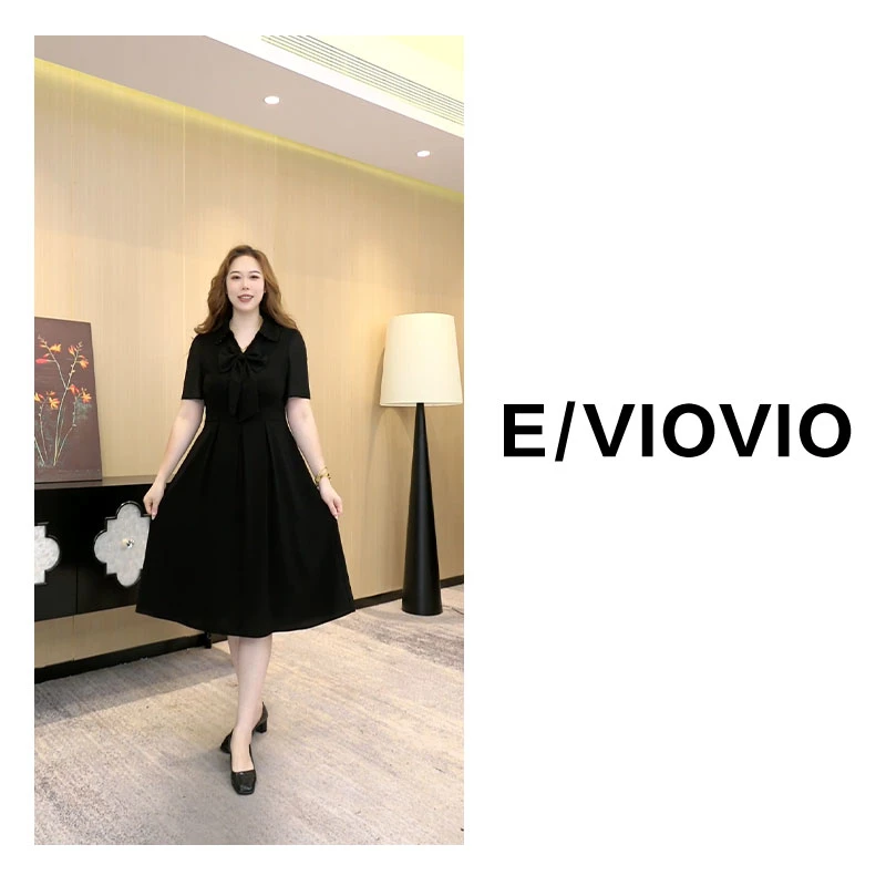 胖大今大码女装夏季气质时尚宽松遮肚黑色减龄中长款连衣裙ZB6694