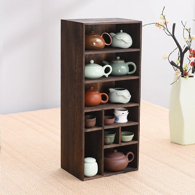 实木办公收纳盒中式桌面置物架书架学生飘窗书橱杂物整理架小书柜