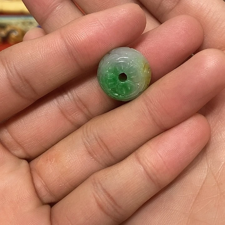 翡翠未镶嵌挂件青花笔锋浓转了一圈