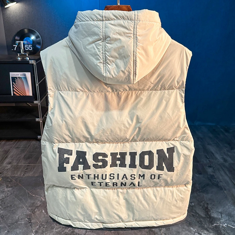 宽松加厚保暖背心男士外套户外休闲羽绒马甲2025新款潮流百搭马夹