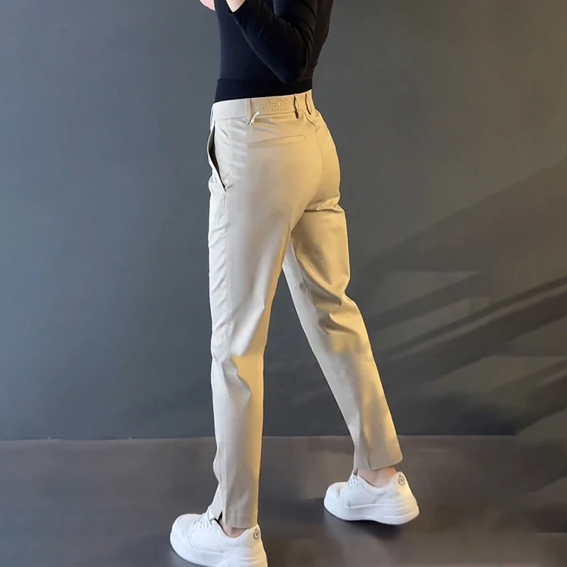 直筒修身2025时尚高级新款秋冬厚款男裤卡其色黑色大码休闲长裤男