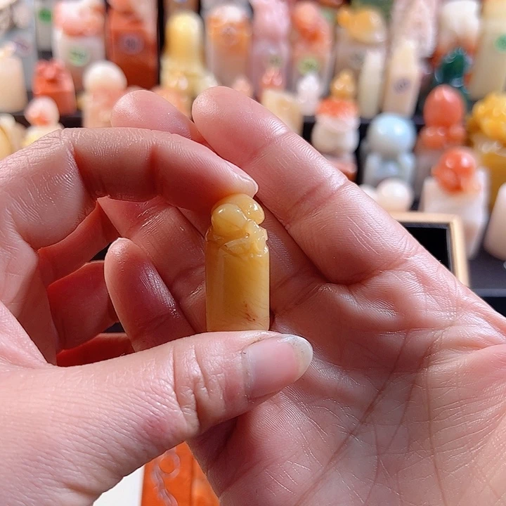老挝石印石手工定制，桃子