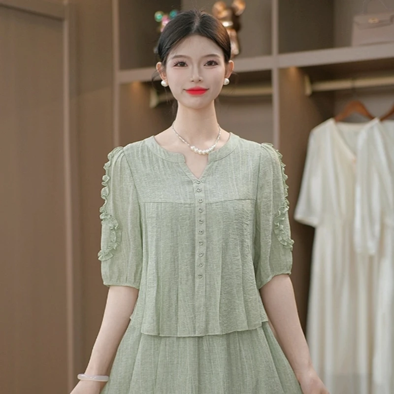 新款优雅百搭时尚修身显瘦简约气质连衣裙M-4XL