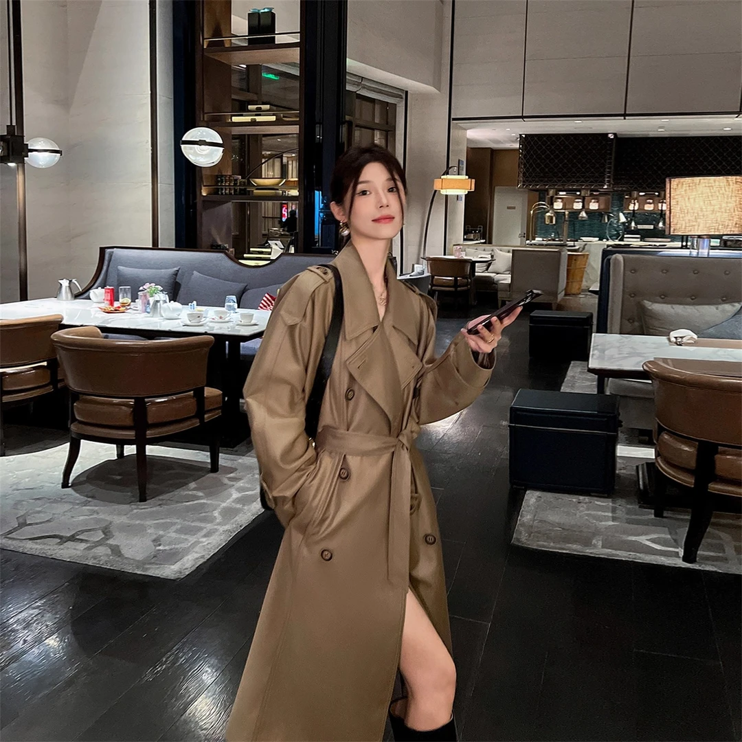 胖mm风衣外套女中长款2025春秋季大码英伦风高级感宽松卡其色大衣