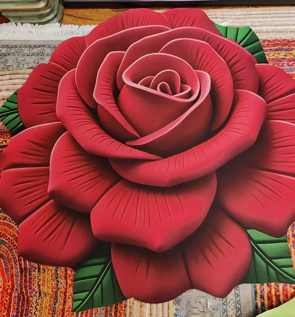 新一代硅藻泥3D玫瑰牡丹花防滑吸水地垫可用于浴室卧室