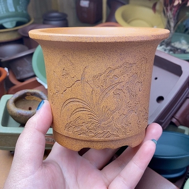 琉璃手工艺品宜兴紫砂精品花盆