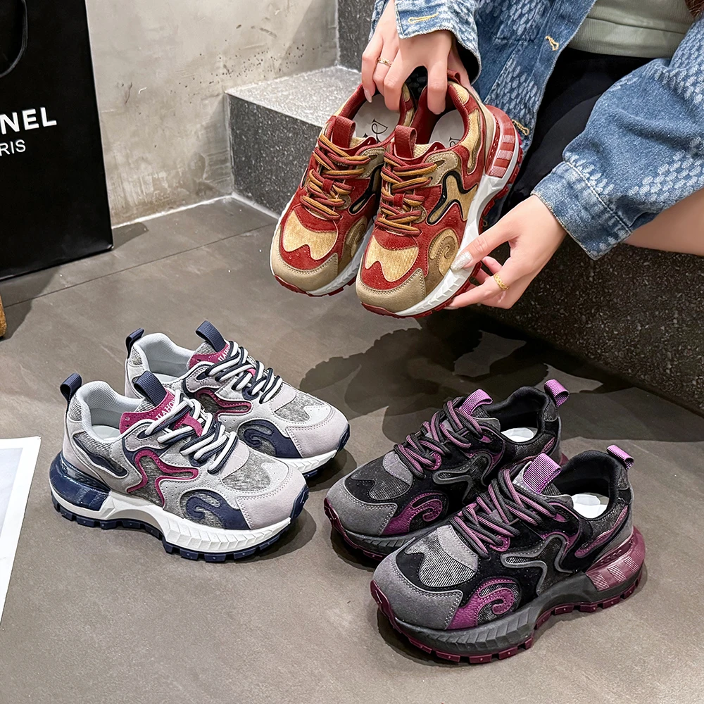 秋款2025年老爹鞋鞋小蛮腰厚底休闲运动鞋软底百搭时尚增高透气鞋