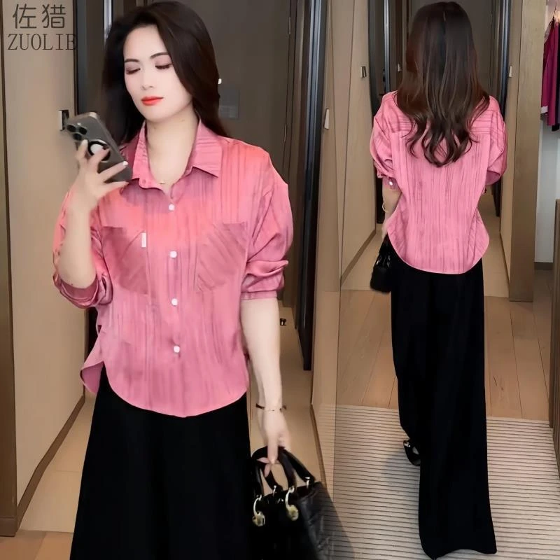百搭时尚条纹衬衫女士春夏季新款今年流行爆款衬衣宽松遮肚子洋气