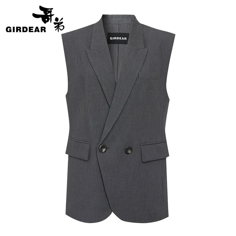 哥弟 宽松垫肩西装马甲外套1400578