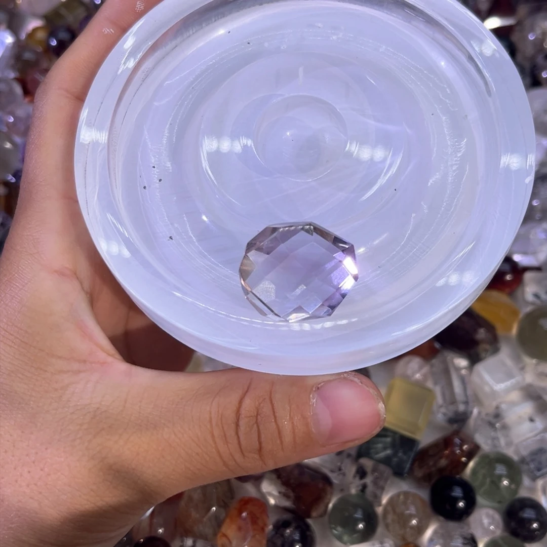 水晶珠宝半成品未镶嵌M67打孔