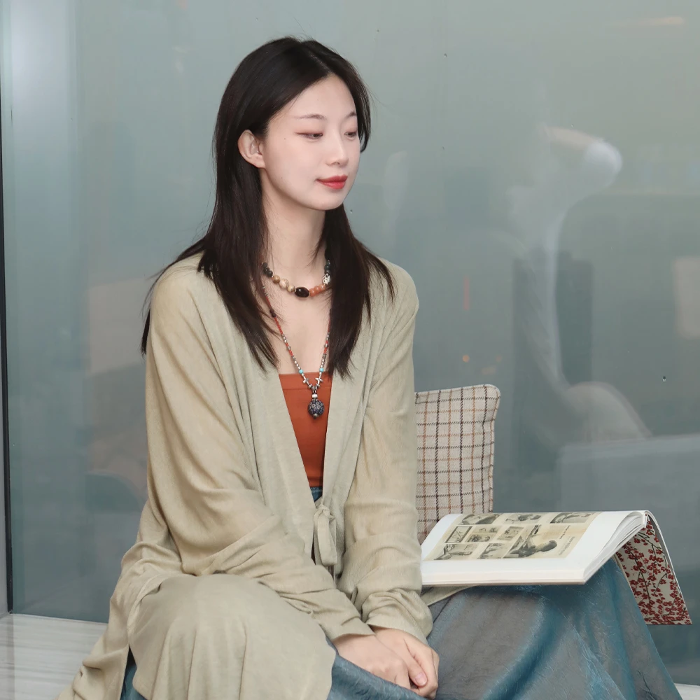 谜阿凰【苔生褙子】原创宋制长褙子春夏季轻薄款长衫日常汉服女装