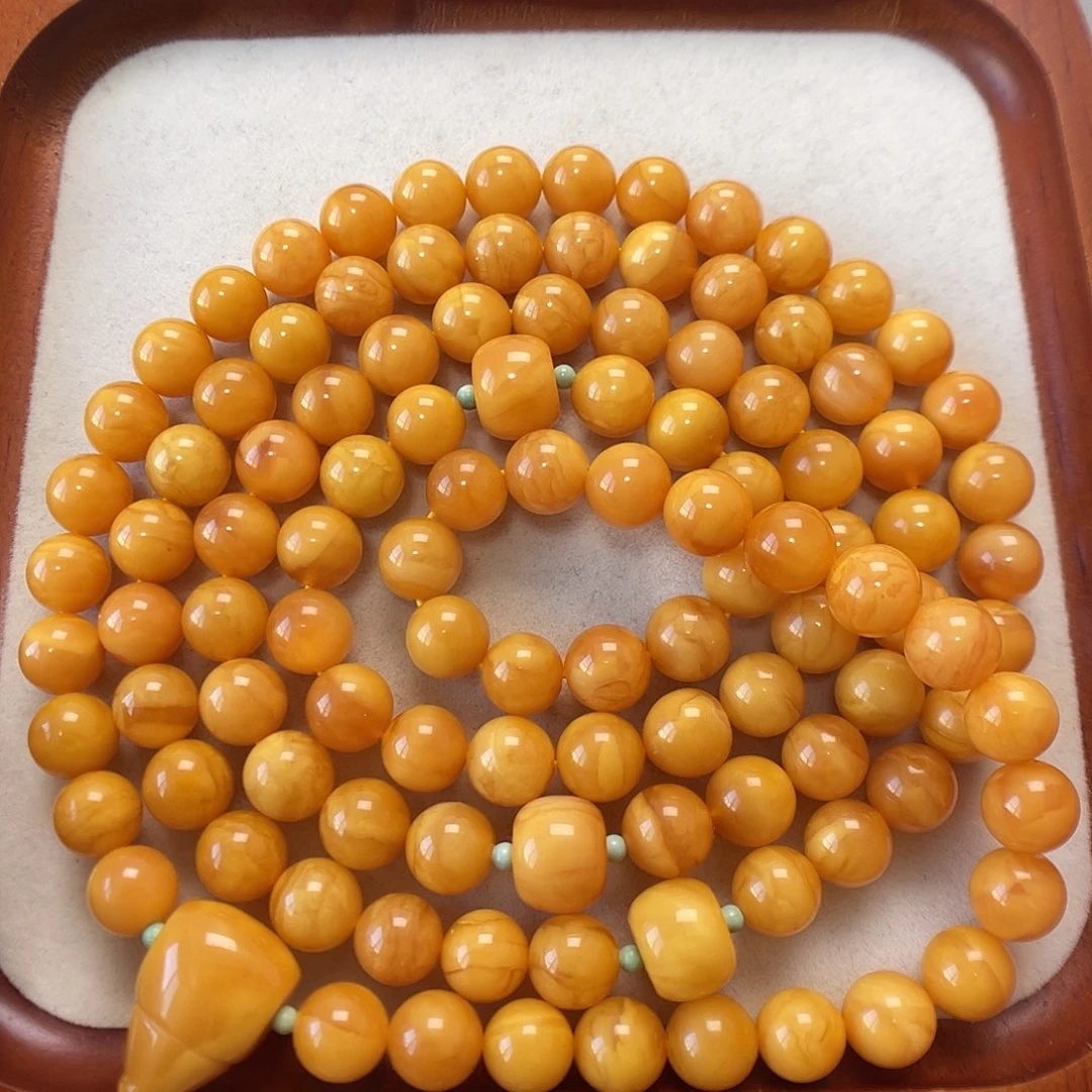 蜜蜡未镶嵌项链108