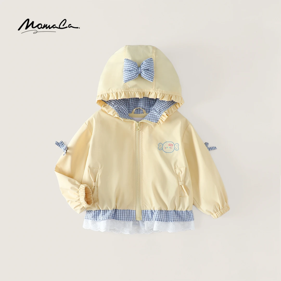 MOMOCO2025新款秋季女童洋气时尚蝴蝶结卡通可爱外套77730138053