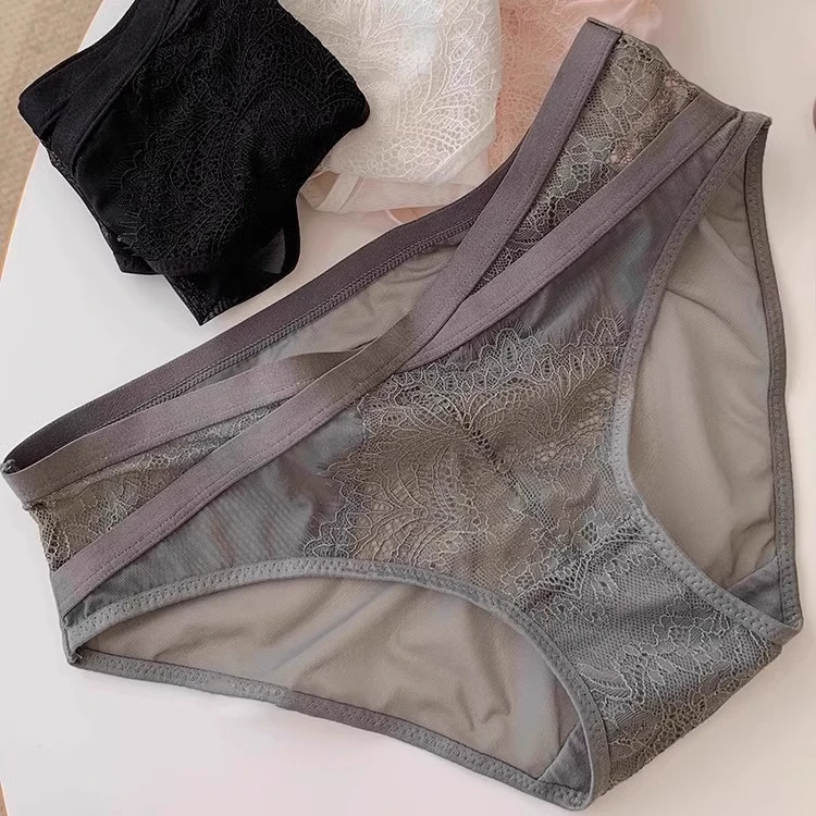 性感蕾丝内裤女棉质抗菌裆女生低腰新款纯色款女士中低腰三角裤头