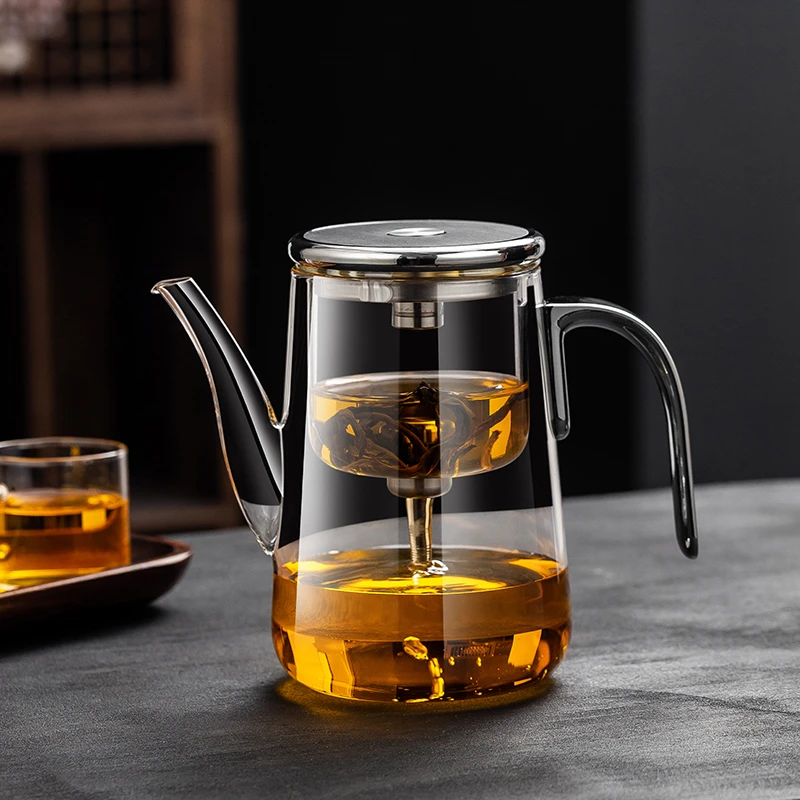 泡茶壶2025新款磁吸飘逸杯一键茶水分离全玻璃内胆泡茶神器魔术杯商品图