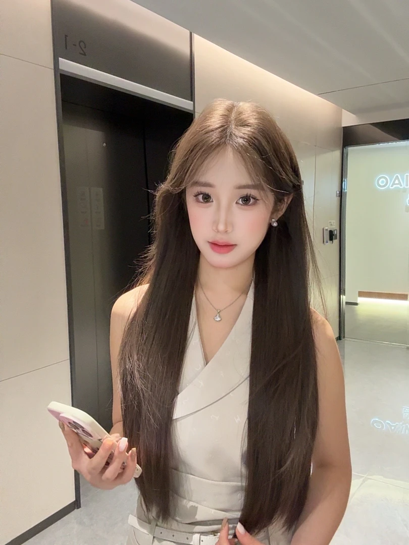 【柏林少女】假发女款全头套大蕾丝冷棕直发仿真人发丝韩系日常头套