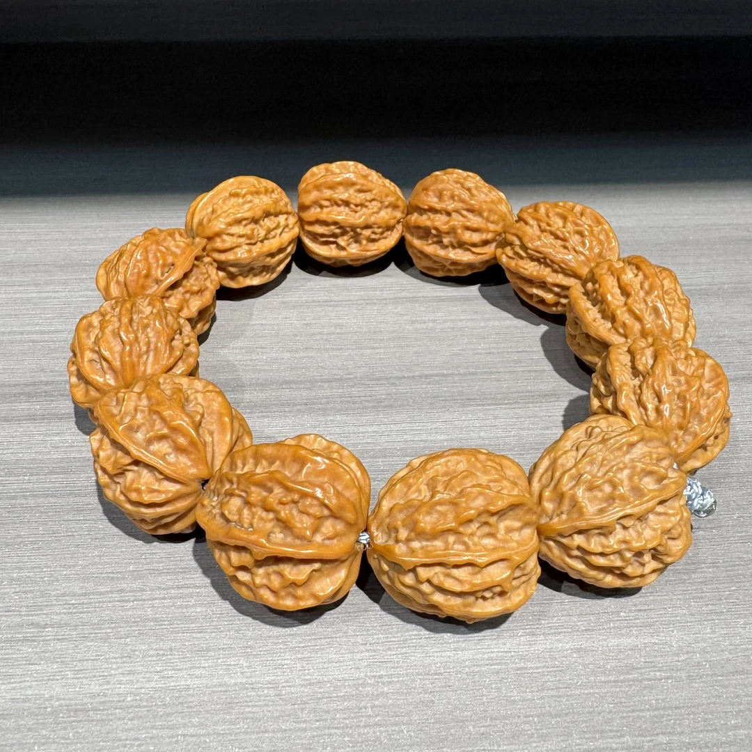 S1229-4【手工打底细筋八棱】楸核桃手串（送工具）