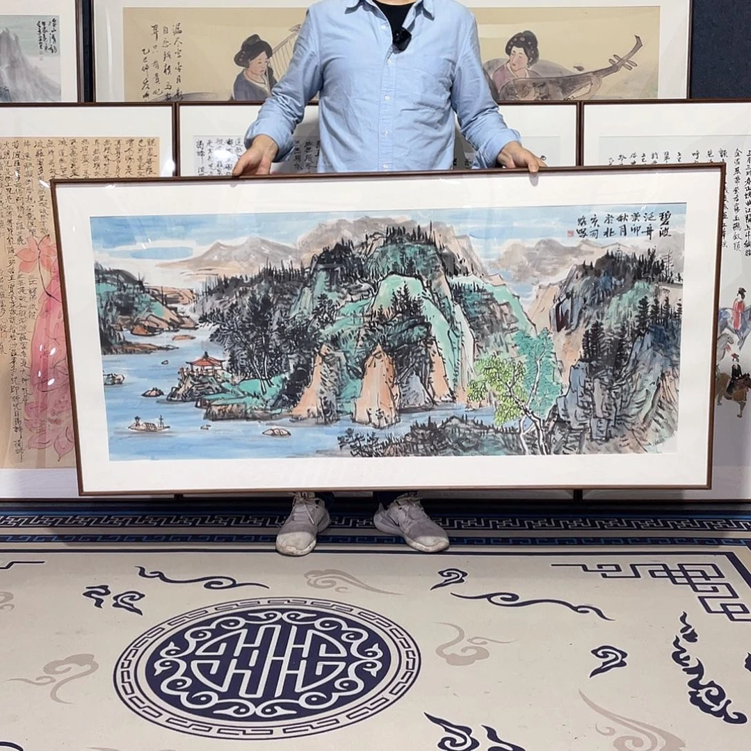 国画手绘画作品带框80/160