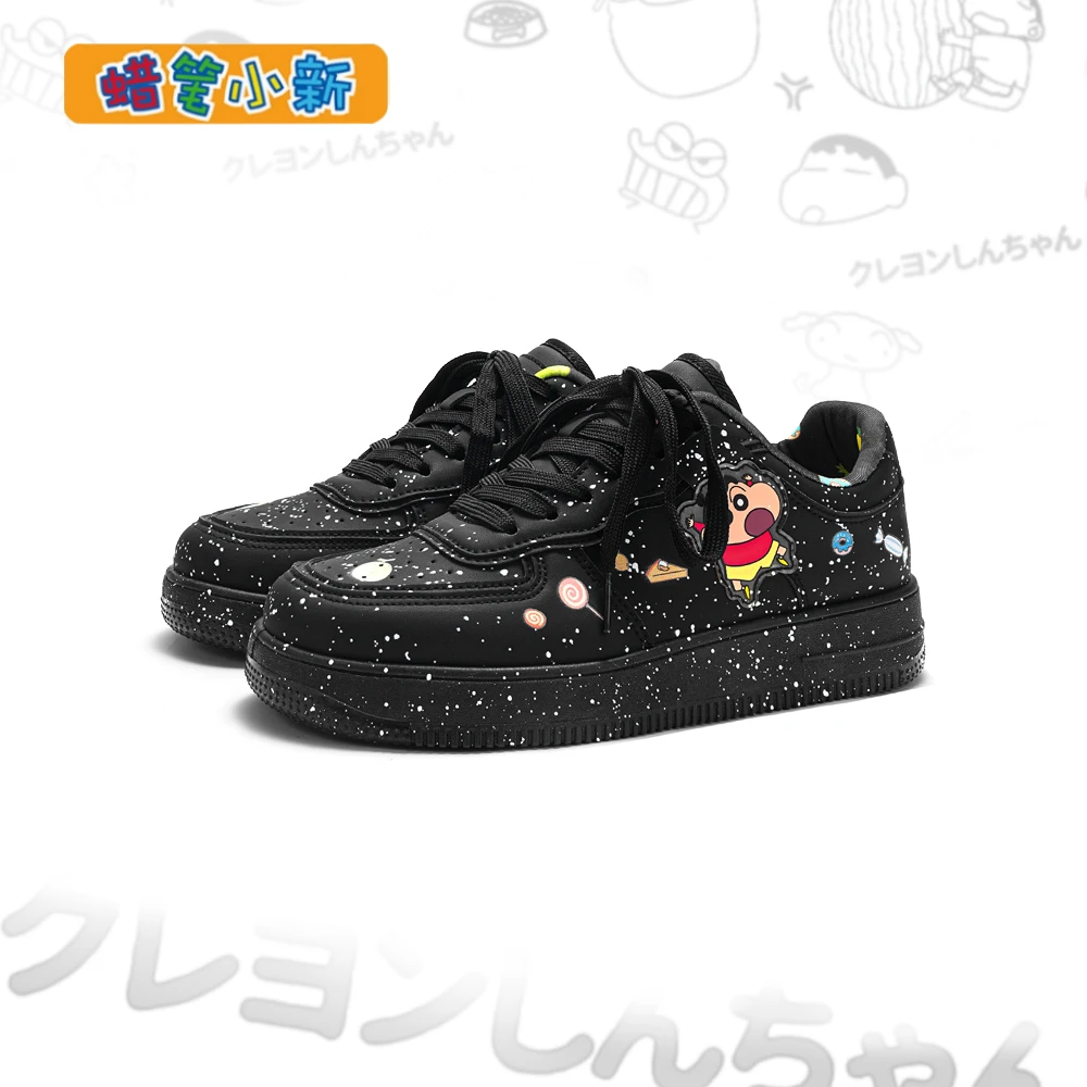 蜡笔小新男鞋秋季透气鞋子男款爆款2025新款情侣鞋纯黑百搭旅游鞋