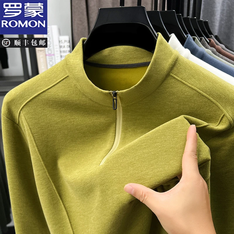 【含绵羊毛】罗蒙半拉链立领男装卫衣2025新款春秋季长袖休闲风外套
