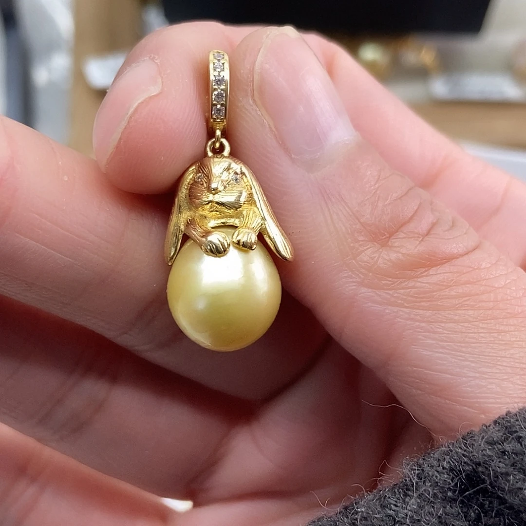 海水珍珠银S925镶嵌吊坠(不含链)