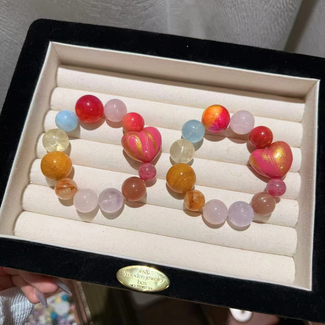 「甜蜜暴击」大漆玛瑙多宝水晶手串手链 多样性发其一ZW528