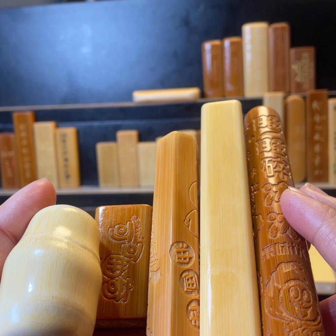 手工实心玉竹手把件