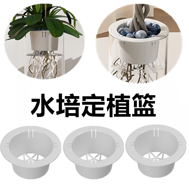 水培定植篮整套加厚塑料固根器自吸水花盆水培亚克力盆栽水养花盆