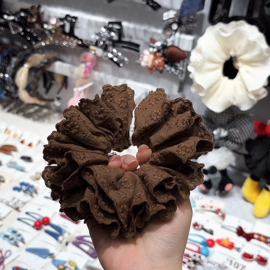 皮质铁合金咖色发圈新款