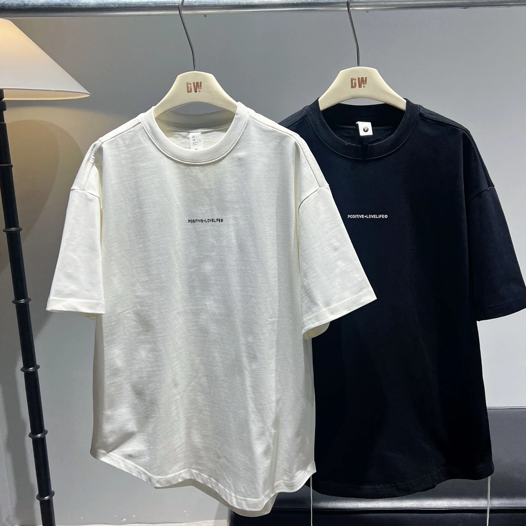 到位男装夏季时尚休闲字母纯棉工艺款短袖T恤8805