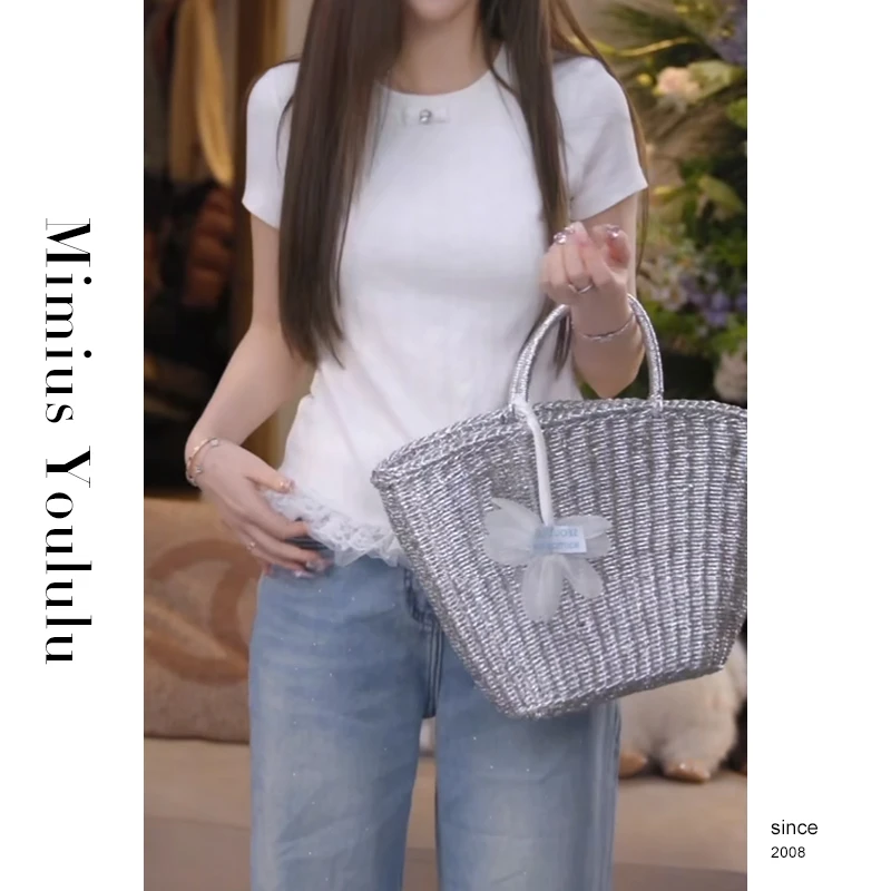 【mimius】&C游鹿鹿 奶油绒感减龄俏皮蝴蝶结短袖 G02131