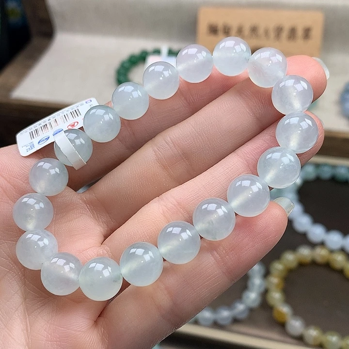 翡翠未镶嵌手链冰透干净