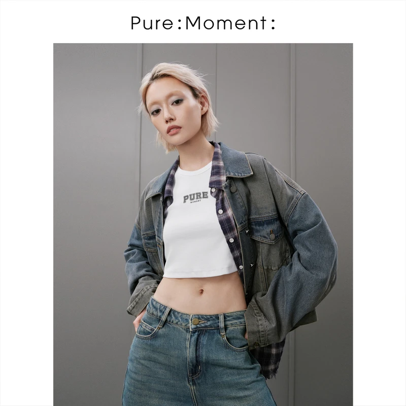 小麦檬Pure:Moment:25夏季新款字母印花背心商场同款4996203061