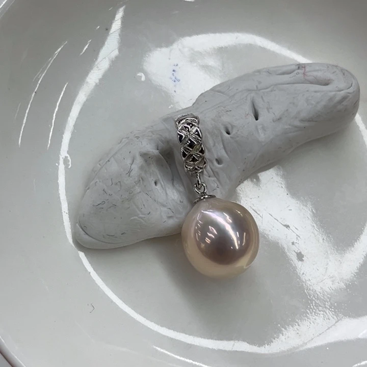 颈饰银S925镶嵌淡水珍珠13-14