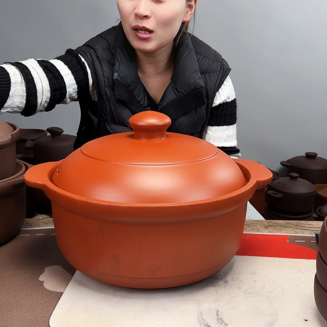 紫砂朱泥锅，八升 微瑕